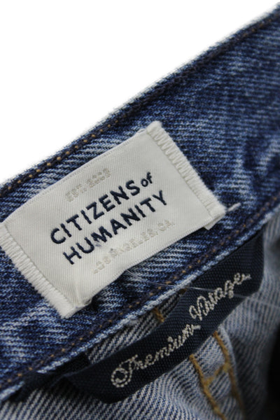 Citizens of Humanity Women Straight High Rise Blue 100% Cotton Jeans Size 25