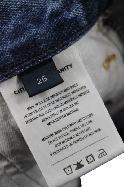 Citizens of Humanity Women Straight High Rise Blue 100% Cotton Jeans Size 25
