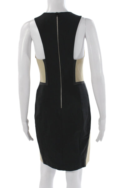 Rag & Bone Womens Sheath Colorblock Beige Sleeveless Zip Mini Dress Size 4