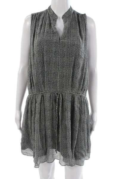 Rag & Bone Womens Blouson Mini Dress Black V-Neck Silk Petite Size S