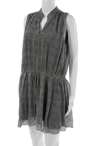 Rag & Bone Womens Blouson Mini Dress Black V-Neck Silk Petite Size S