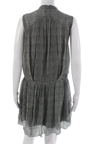 Rag & Bone Womens Blouson Mini Dress Black V-Neck Silk Petite Size S