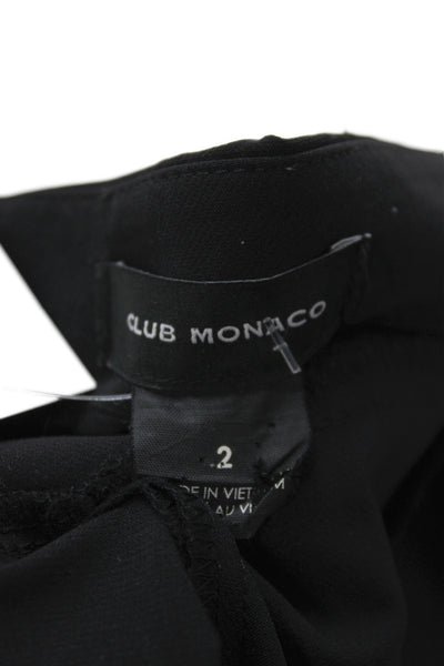 Club Monaco Women Ankle Pants Black Zip Inseam 26 Size 2