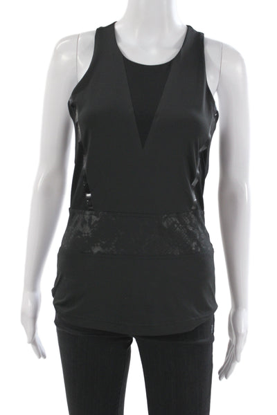 Adidas by Stella McCartney Womens Printed Sleeveless Active Top Black Sz M