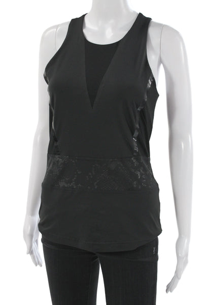 Adidas by Stella McCartney Womens Printed Sleeveless Active Top Black Sz M