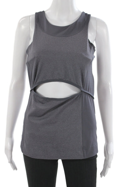 Adidas by Stella McCartney Womens Front Cut Out Sleeveless Active Top Gray Sz M