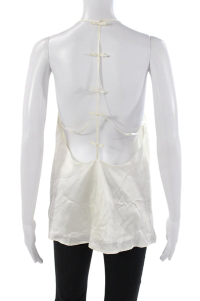 Cami NYC Women Camisole White Silk Halter Sleeveless Minimalist Size L