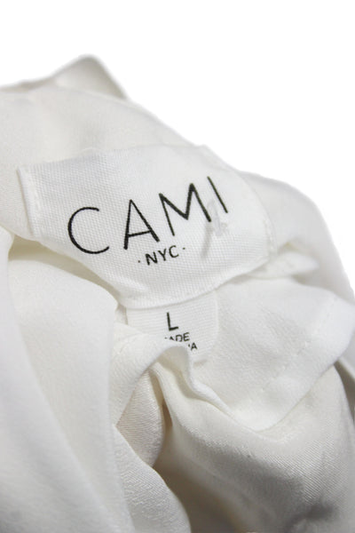 Cami NYC Women Camisole White Silk Halter Sleeveless Minimalist Size L