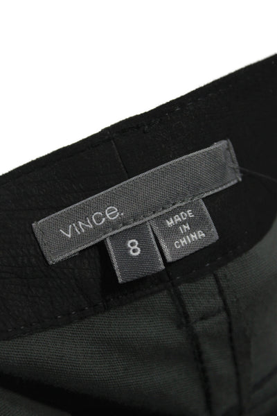 Vince Women Leather Ankle Pants Black Size 8
