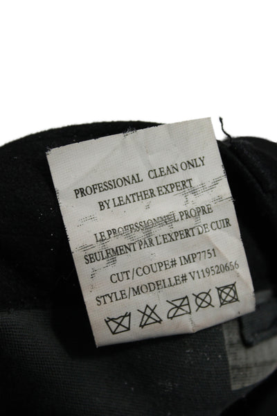 Vince Women Leather Ankle Pants Black Size 8