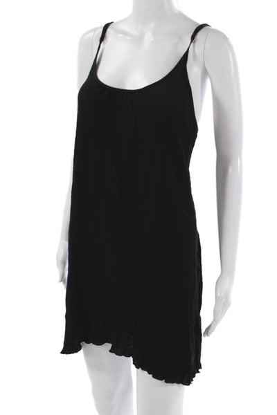 Elan Womens Black Mini Dress Scoop Neck Sleeveless Rayon Beach Size L