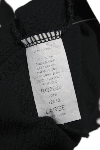 Elan Womens Black Mini Dress Scoop Neck Sleeveless Rayon Beach Size L