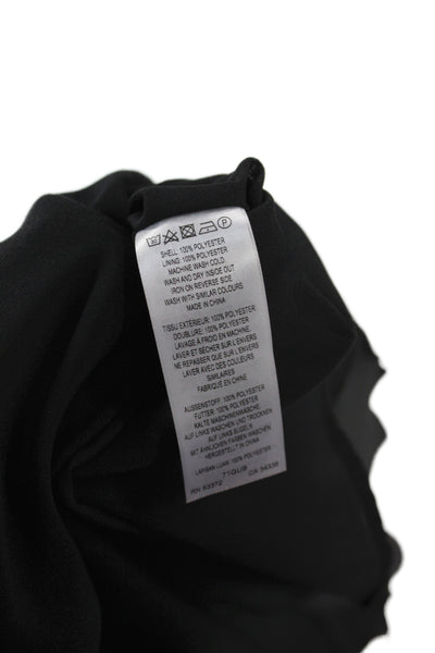 French Connection Women Short Sleeve Scoop Neck Black Shift Dress Size S