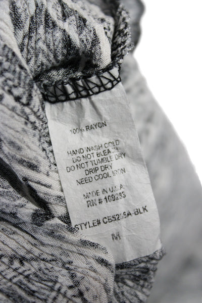 Vintage Havana Women Black Argyle V-Neck Shift Dress Sleeveless Rayon Size M
