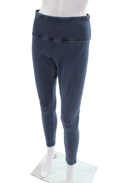 Lysse Women Solid Blue Jeggings 95% Cotton Casual Size L