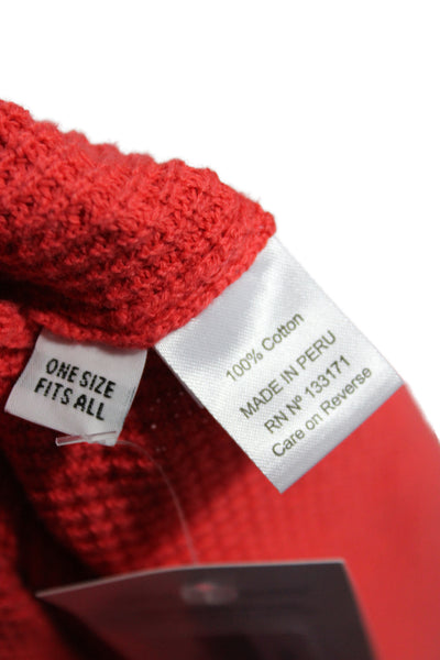 Planet by Lauren G Womens Red Cowl Neck Cotton Pullover Sweater Size One Size
