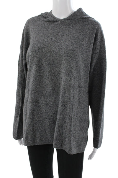 Eileen Fisher Women Gray Cotton Pullover Hoodie Long Sleeve Size M