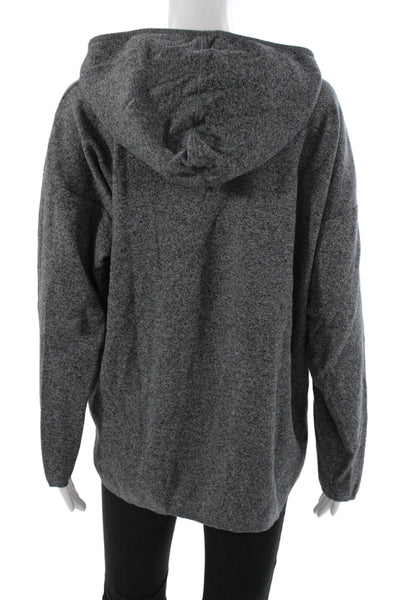 Eileen Fisher Women Gray Cotton Pullover Hoodie Long Sleeve Size M