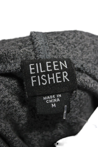 Eileen Fisher Women Gray Cotton Pullover Hoodie Long Sleeve Size M