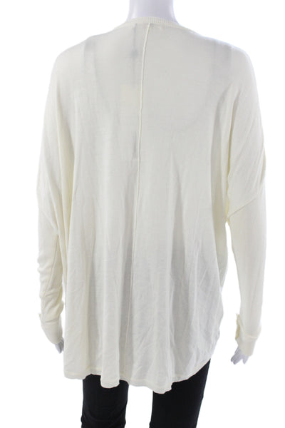 ZOA New York Womens Pullover V Neck Long Sleeve Ivory Rayon Size M