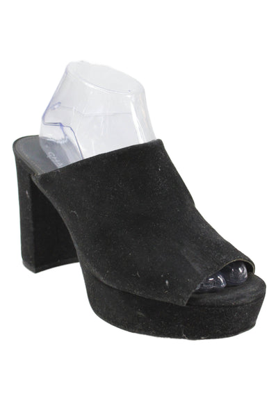 Charles by Charles David Womens Block Heel Platform Slide Sandals Black Size 8.5