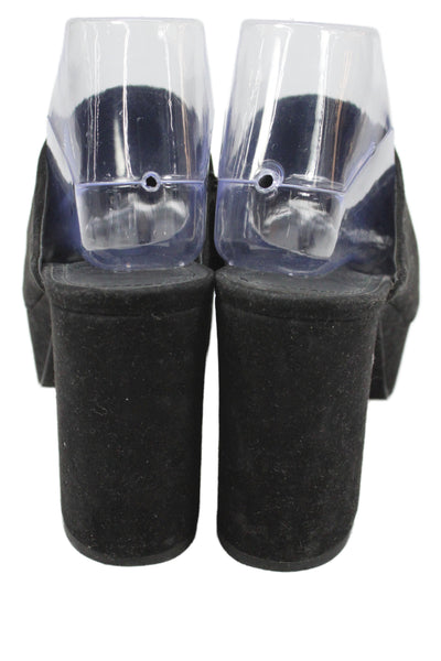 Charles by Charles David Womens Block Heel Platform Slide Sandals Black Size 8.5