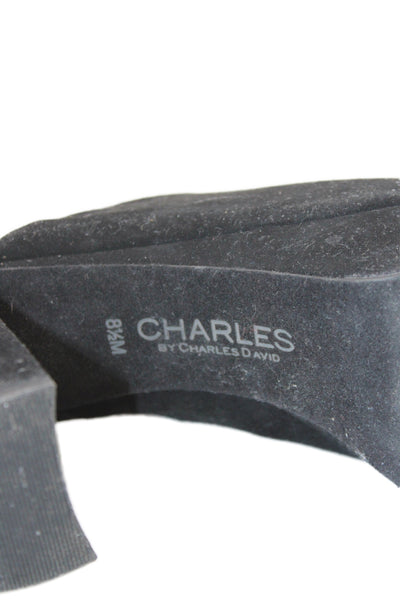 Charles by Charles David Womens Block Heel Platform Slide Sandals Black Size 8.5