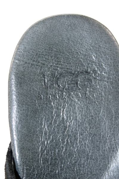 Ugg Womens Slip On Block Heel Platform Suede Clogs Mules Black Size 9