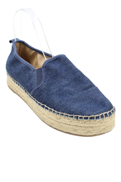 Sam Edelman Womens Slip On Denim Espadrilles Loafers Blue Size 8