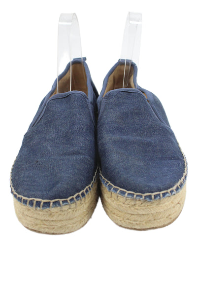 Sam Edelman Womens Slip On Denim Espadrilles Loafers Blue Size 8
