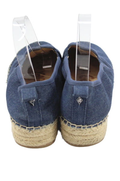 Sam Edelman Womens Slip On Denim Espadrilles Loafers Blue Size 8