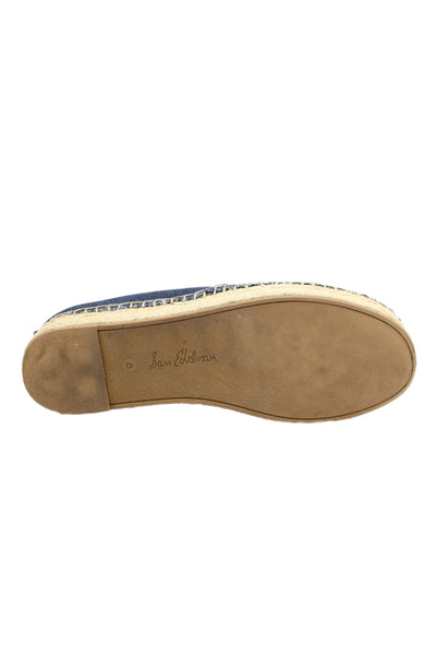 Sam Edelman Womens Slip On Denim Espadrilles Loafers Blue Size 8