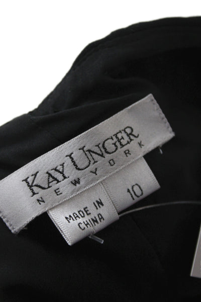 Kay Unger Women Trumpet Skirt Black Zip Viscose Size 10