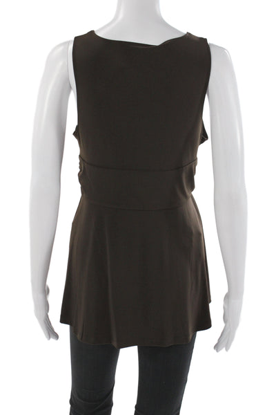 Michael Michael Kors Womens Tunic Tank Brown V-Neck Sleeveless Size L