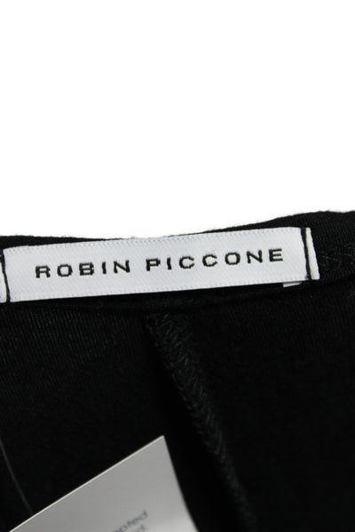 Robin Piccone Women Black V-Neck Tank Dress Sleeveless Modal Size L