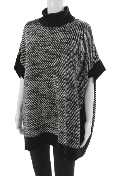 Michael Michael Kors Women Black Geometric Cape Sweater Short Sleeve Size M