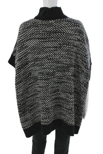 Michael Michael Kors Women Black Geometric Cape Sweater Short Sleeve Size M