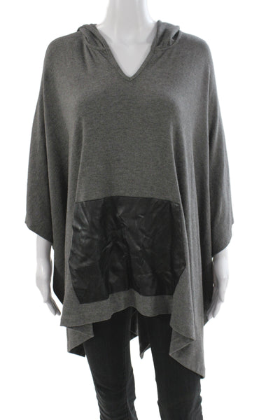 Karen Kane Women Cape Sweater V-Neck Sleeveless Knit Gray Size M