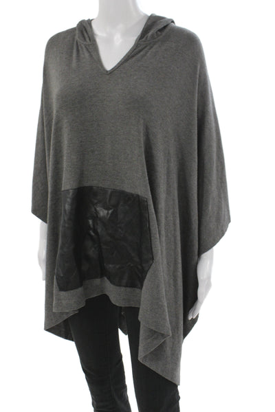 Karen Kane Women Cape Sweater V-Neck Sleeveless Knit Gray Size M