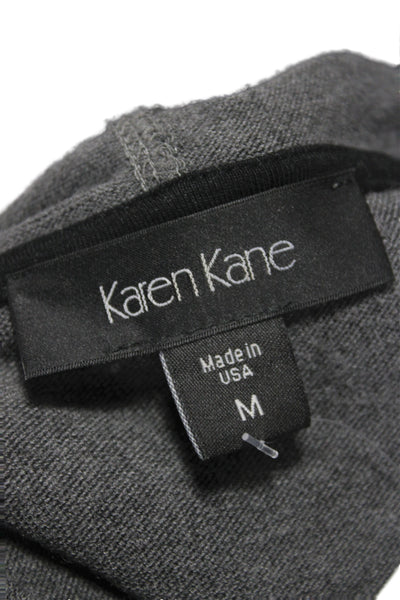 Karen Kane Women Cape Sweater V-Neck Sleeveless Knit Gray Size M