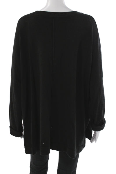 Donna Karan New York Womens Pullover Sweater Black Long Sleeve Size L
