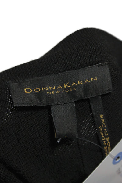 Donna Karan New York Womens Pullover Sweater Black Long Sleeve Size L
