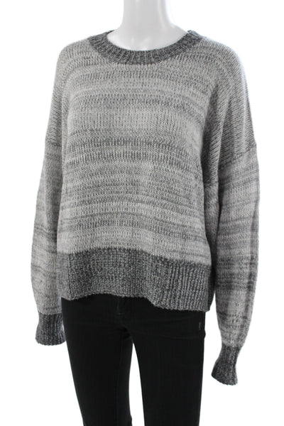 Splendid Womens Gray Striped Pullover Sweater Long Sleeve Viscose Size L