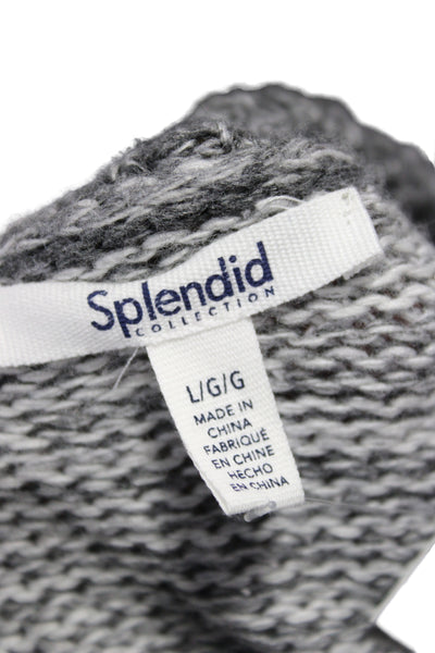 Splendid Womens Gray Striped Pullover Sweater Long Sleeve Viscose Size L