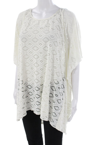 Becca by Rebecca Virtue Women Ivory Argyle Sleeveless Blouse Cover Up Size M