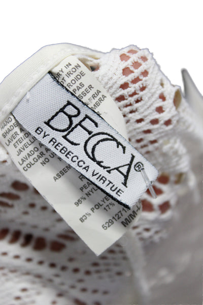 Becca by Rebecca Virtue Women Ivory Argyle Sleeveless Blouse Cover Up Size M