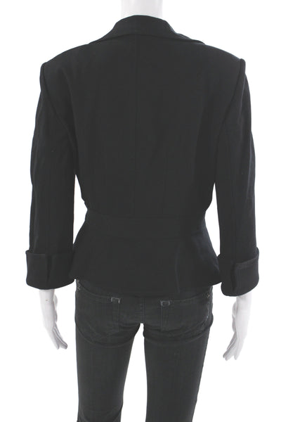 Kay Unger Women Basic Jacket Black Button Closure Viscose Long Sleeve Size 10