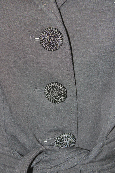 Kay Unger Women Basic Jacket Black Button Closure Viscose Long Sleeve Size 10