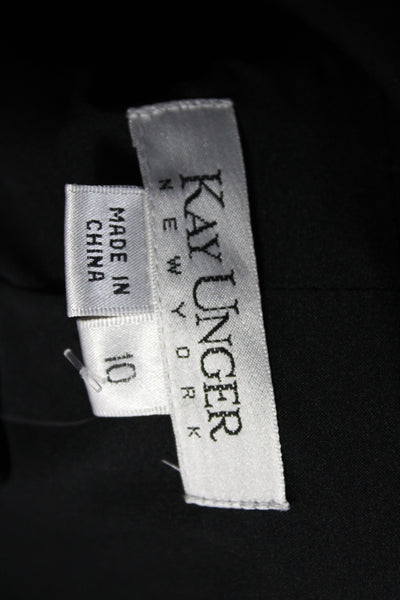 Kay Unger Women Basic Jacket Black Button Closure Viscose Long Sleeve Size 10