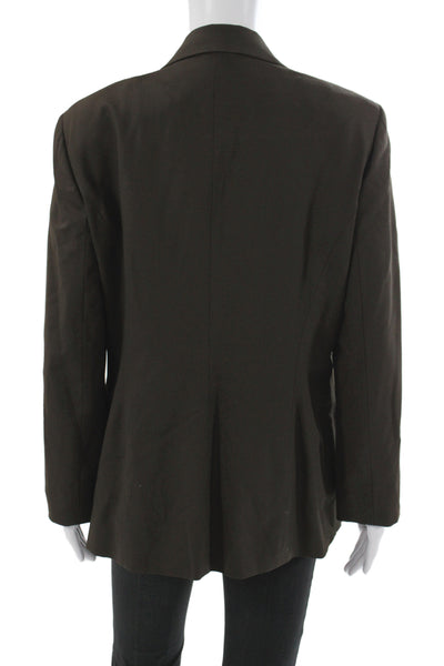 Michael Michael Kors Women Basic Jacket Brown Wool Button Long Sleeve Size 14